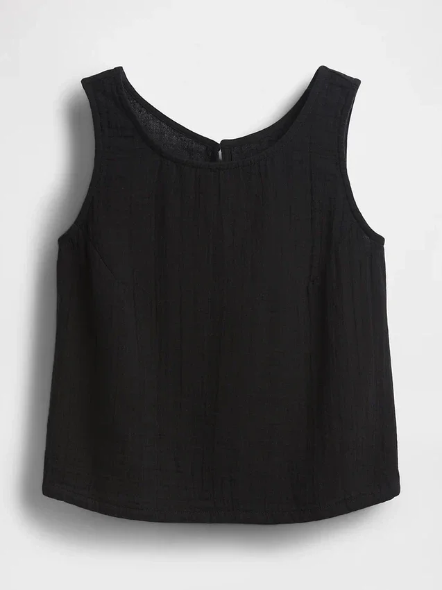 Tanktop van katoenen gaas met racerback