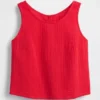 Tanktop van katoenen gaas met racerback