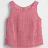 Tanktop van katoenen gaas met racerback
