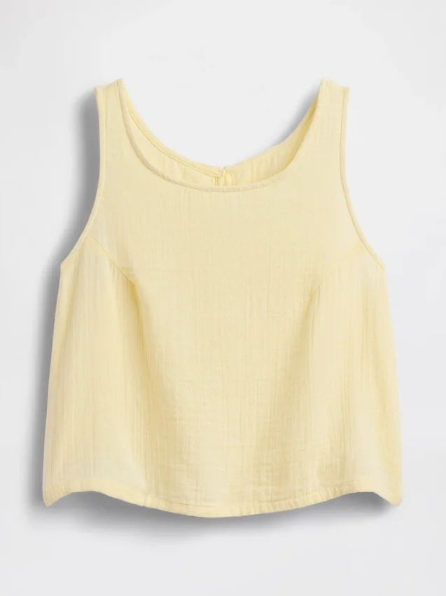 Tanktop van katoenen gaas met racerback