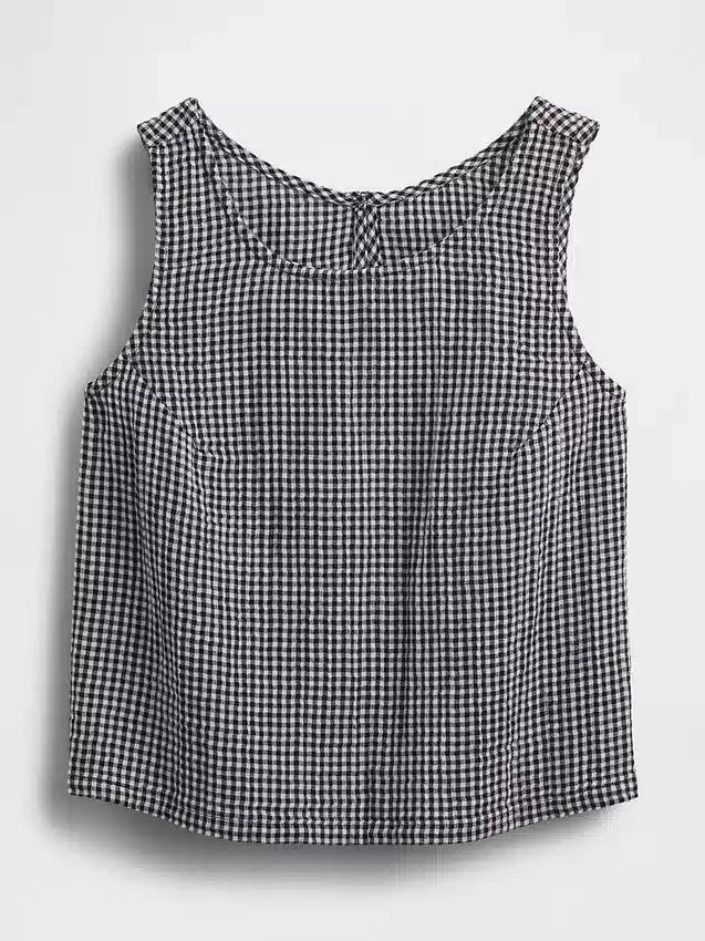 Tanktop van katoenen gaas met racerback