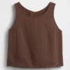 Tanktop van katoenen gaas met racerback