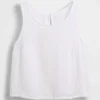 Tanktop van katoenen gaas met racerback