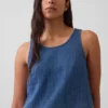 Tanktop van katoenen gaasdenim
