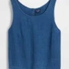 Tanktop van katoenen gaasdenim