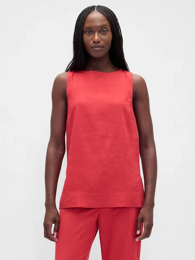 Tanktop van linnenmix