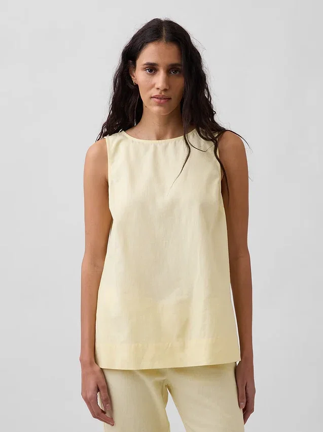 Tanktop van linnenmix