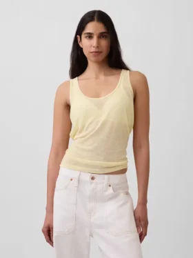 Tanktop van linnenmix