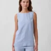 Tanktop van linnenmix