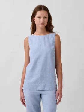 Tanktop van linnenmix