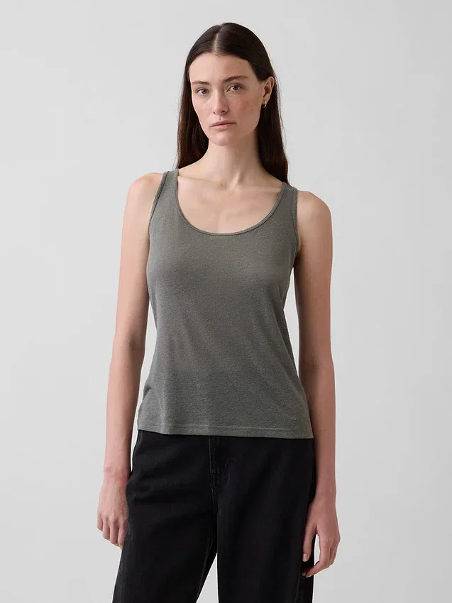 Tanktop van linnenmix