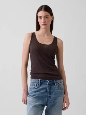 Tanktop van linnenmix