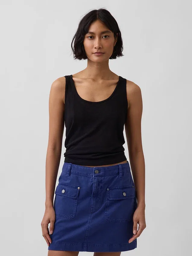 Tanktop van linnenmix