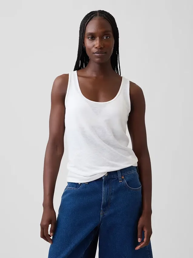 Tanktop van linnenmix