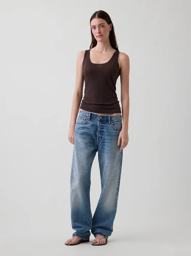 Tanktop van linnenmix