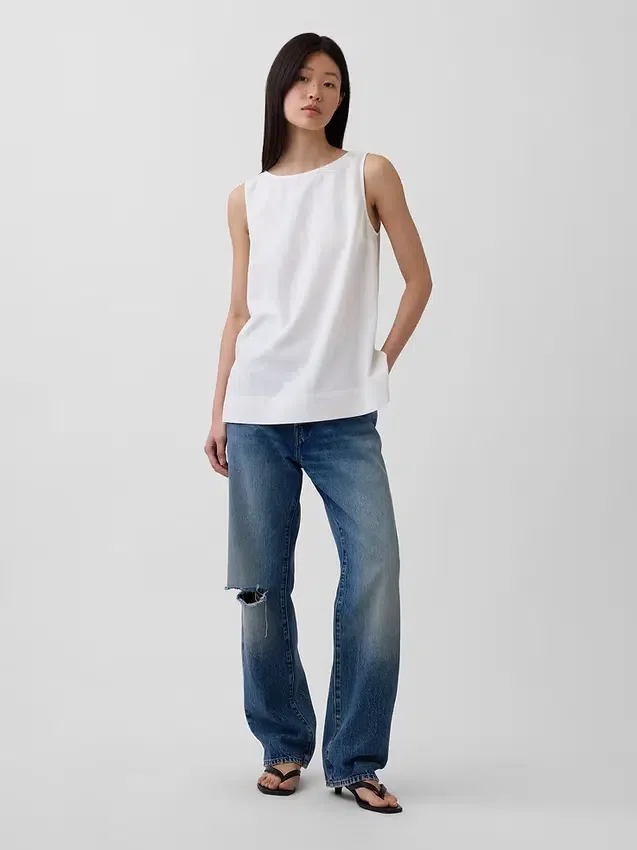 Tanktop van linnenmix