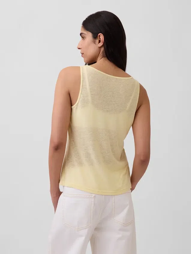 Tanktop van linnenmix