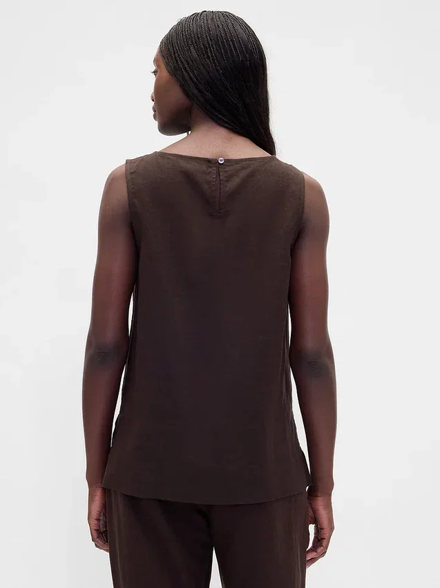 Tanktop van linnenmix