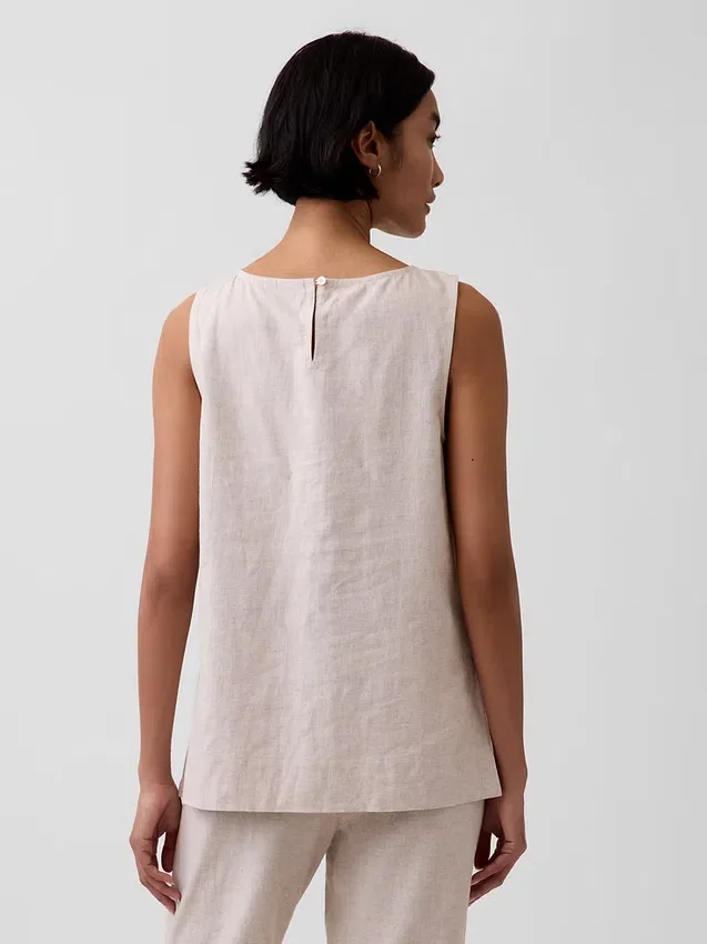 Tanktop van linnenmix
