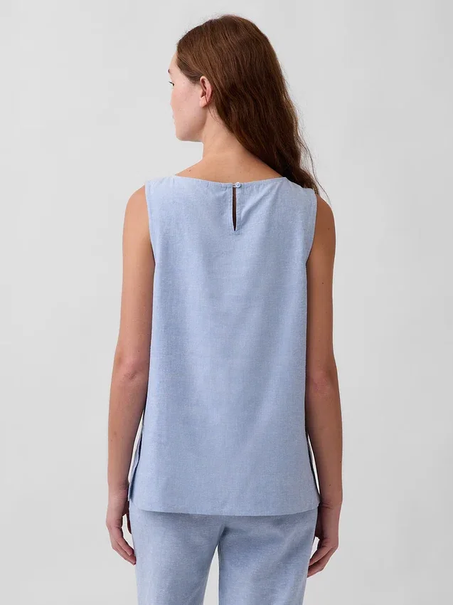 Tanktop van linnenmix