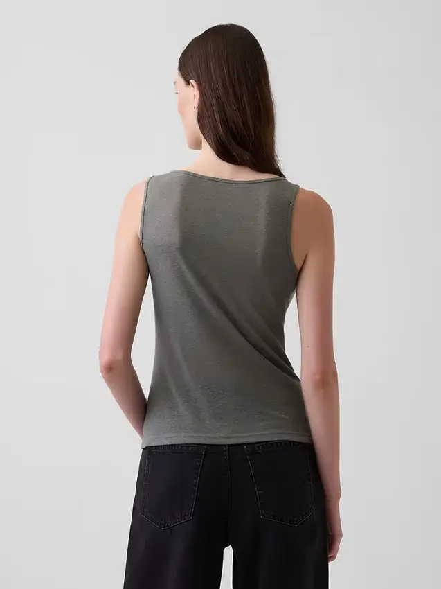 Tanktop van linnenmix