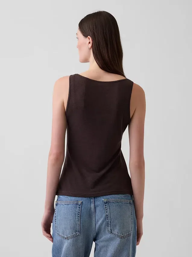 Tanktop van linnenmix