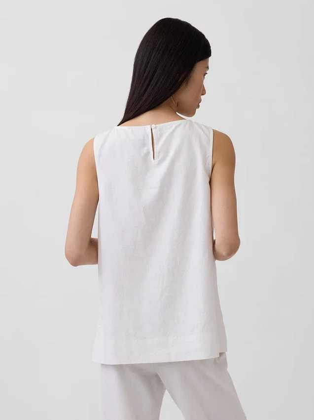 Tanktop van linnenmix