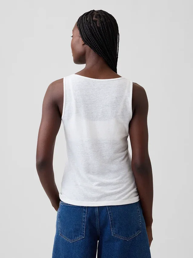 Tanktop van linnenmix