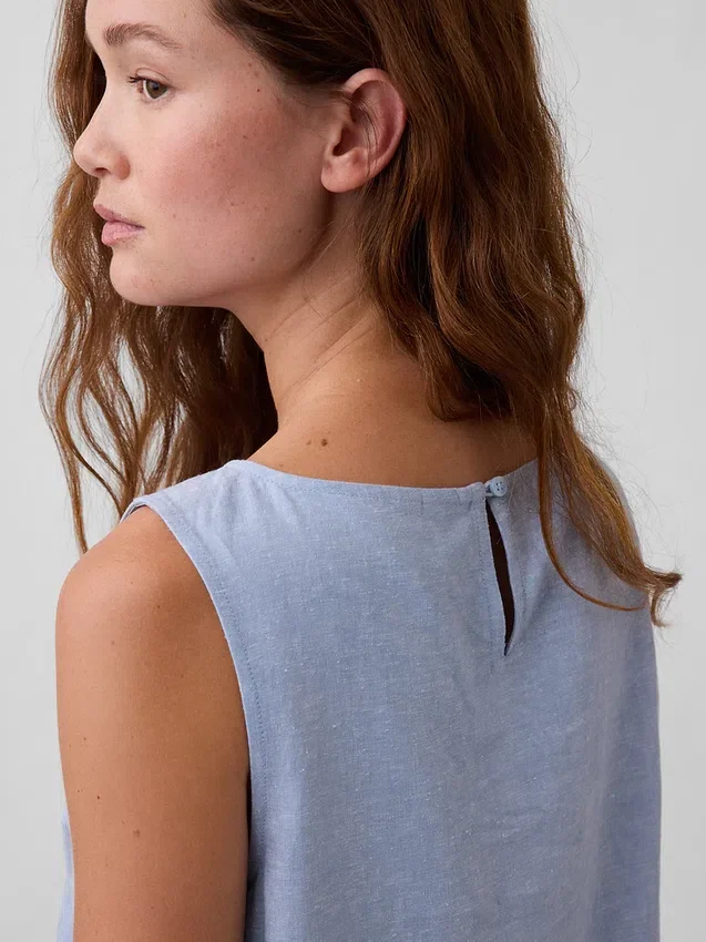 Tanktop van linnenmix
