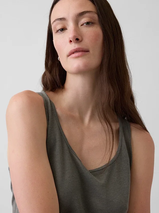 Tanktop van linnenmix
