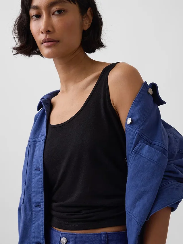 Tanktop van linnenmix