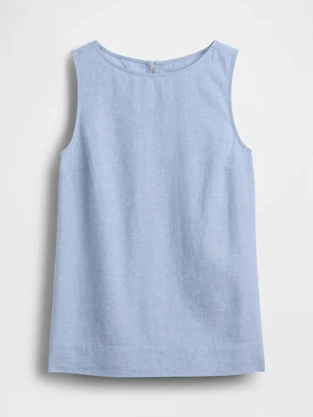 Tanktop van linnenmix