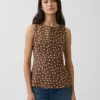 Top met boothals van linnenmix