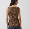Top met boothals van linnenmix