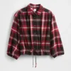 Top met geruite print en strik in de taille