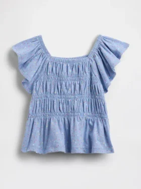 Top met gesmokte flutter-mouwen voor Baby & Peuter