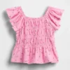 Top met gesmokte flutter-mouwen voor Baby & Peuter