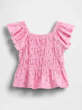 Top met gesmokte flutter-mouwen voor Baby & Peuter
