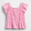 Top met gesmokte flutter-mouwen voor Baby & Peuter