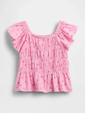 Top met gesmokte flutter-mouwen voor Baby & Peuter