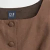 Top met knoopsluiting van linnenmix