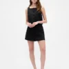 Top met knoopsluiting van linnenmix