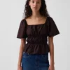Top met peplum en vierkante hals
