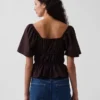 Top met peplum en vierkante hals