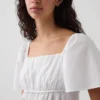 Top met peplum en vierkante hals