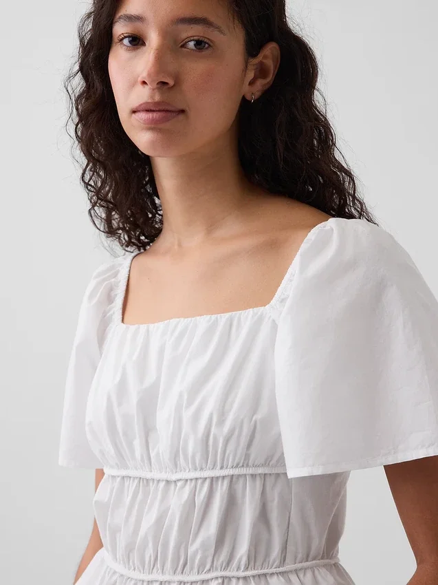Top met peplum en vierkante hals