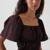 Top met peplum en vierkante hals