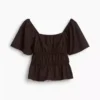 Top met peplum en vierkante hals