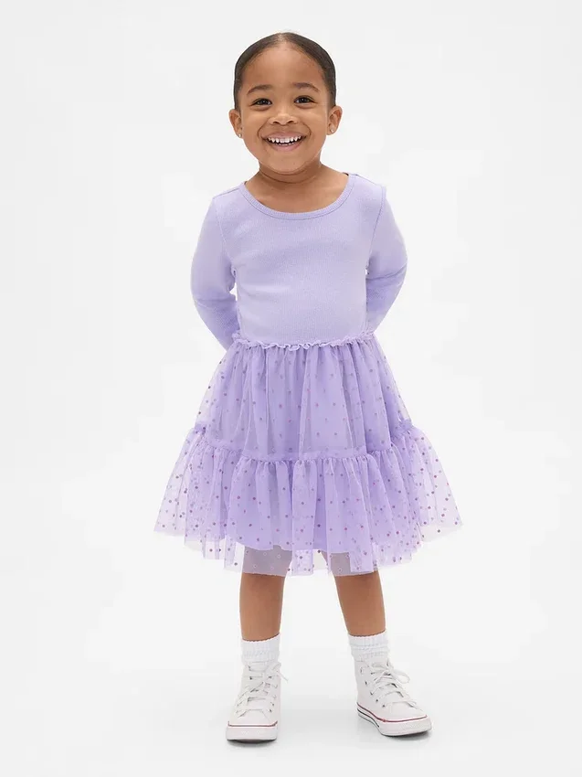 Tule-jurk van gemengde materialen voor Baby & Peuter