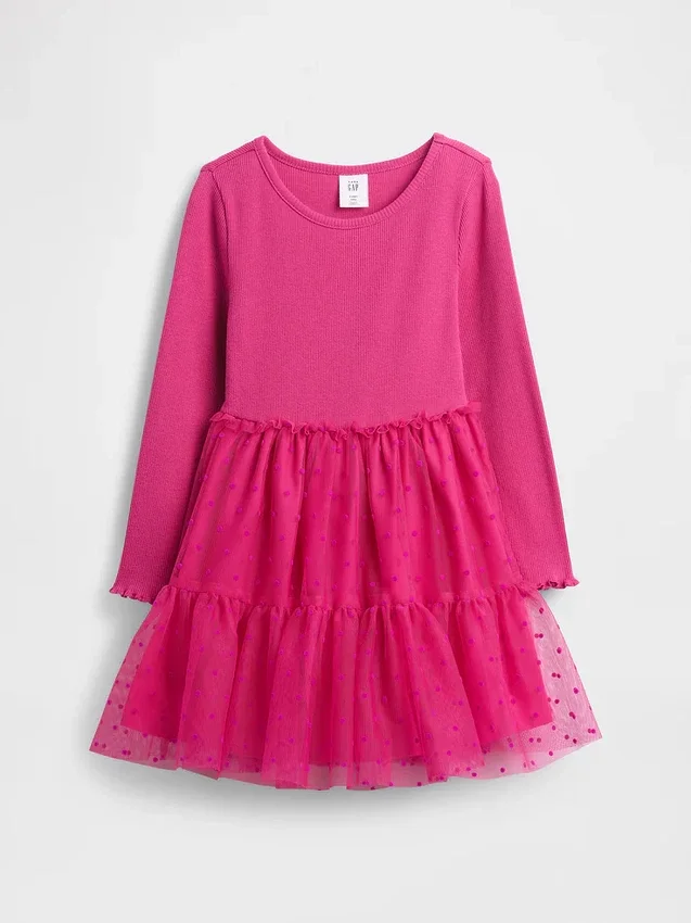 Tule-jurk van gemengde materialen voor Baby & Peuter
